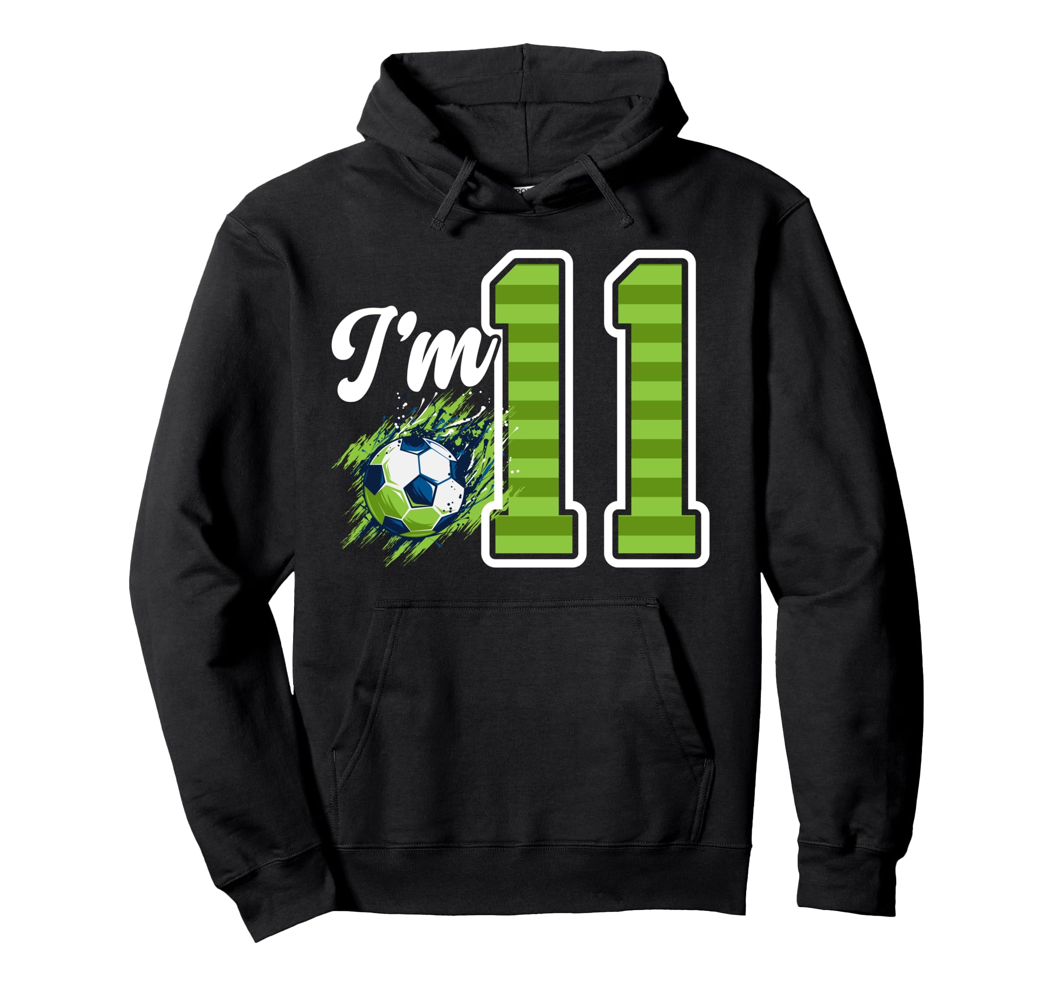 11Th Soccer Birthday Party Eleven Year Hoodie - Novelty Apparel for Adults - T-Shirt, Sweatshirt, Hoodie