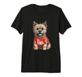 Mens Carin Terrier Wearing Red Paw T-Shirt - Minimalist Print Unisex - T-Shirt, Sweatshirt, Hoodie