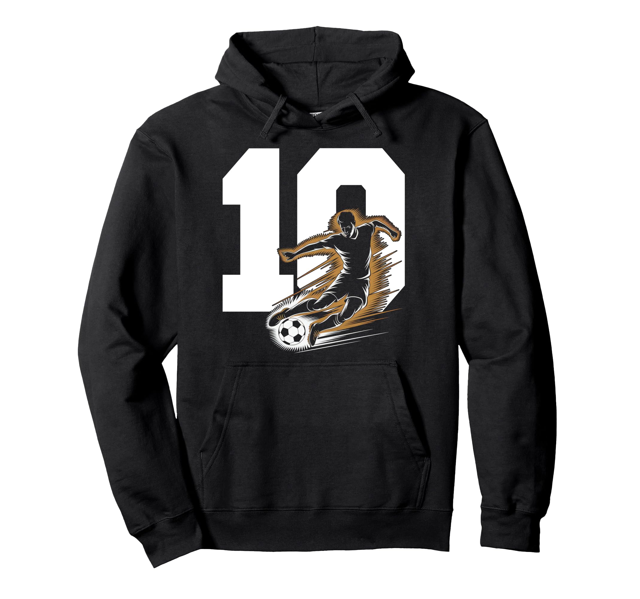 10 Soccer Birthday Gift Soccer Fan Hoodie - Custom Art Print for Adults - T-Shirt, Sweatshirt, Hoodie
