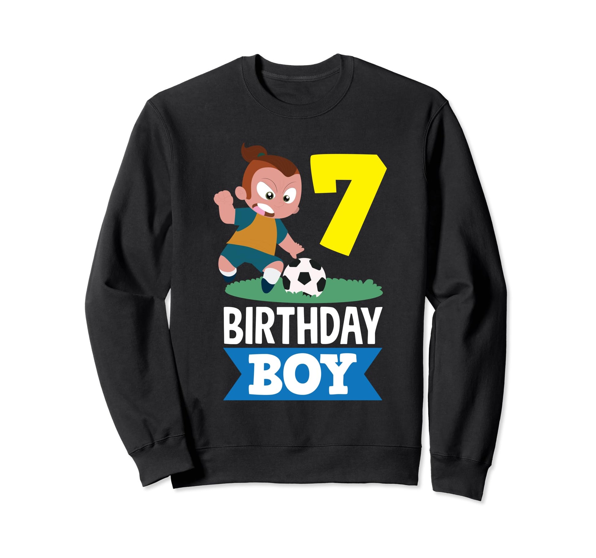7Th Birthday 7 Years Soccer Sweatshirt - Aesthetic Graphic for Adults - T-Shirt, Sweatshirt, Hoodie