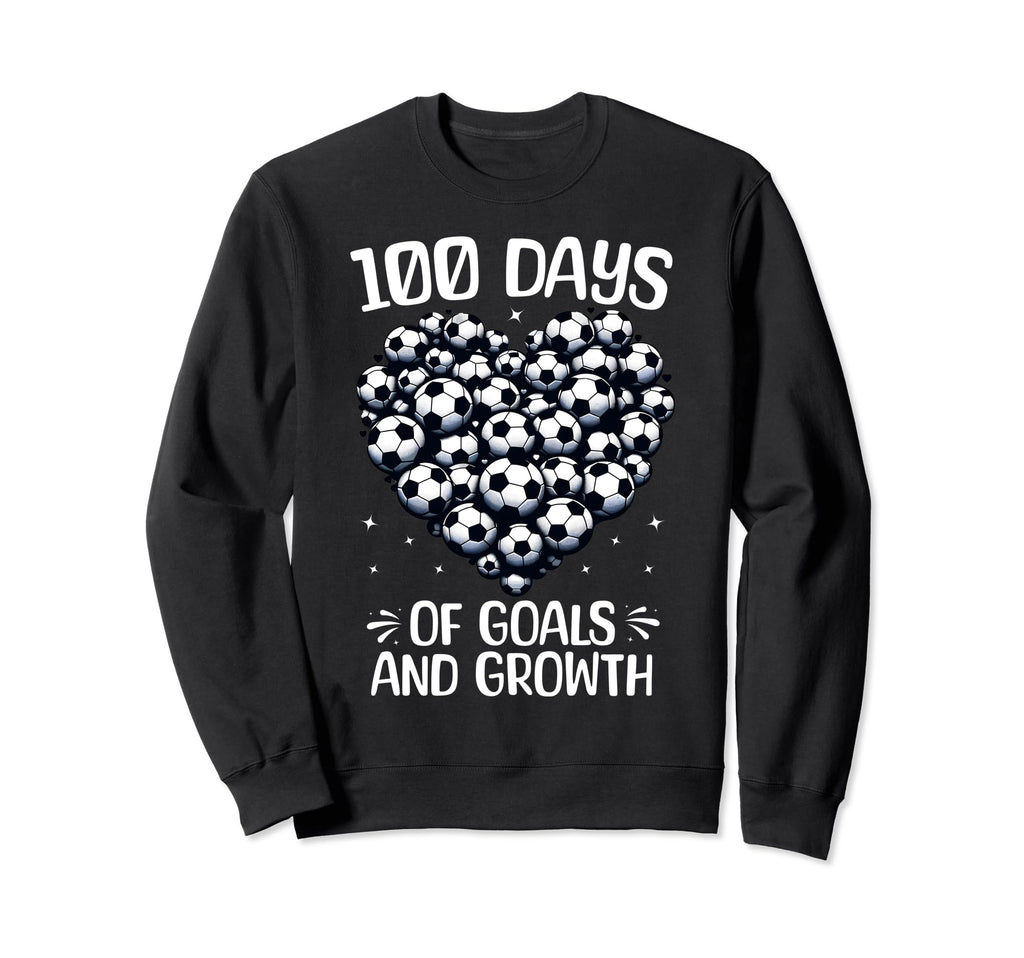 100 Days School Soccer Heart Love Sweatshirt - Minimalist Print for Adults - T-Shirt, Sweatshirt, Hoodie