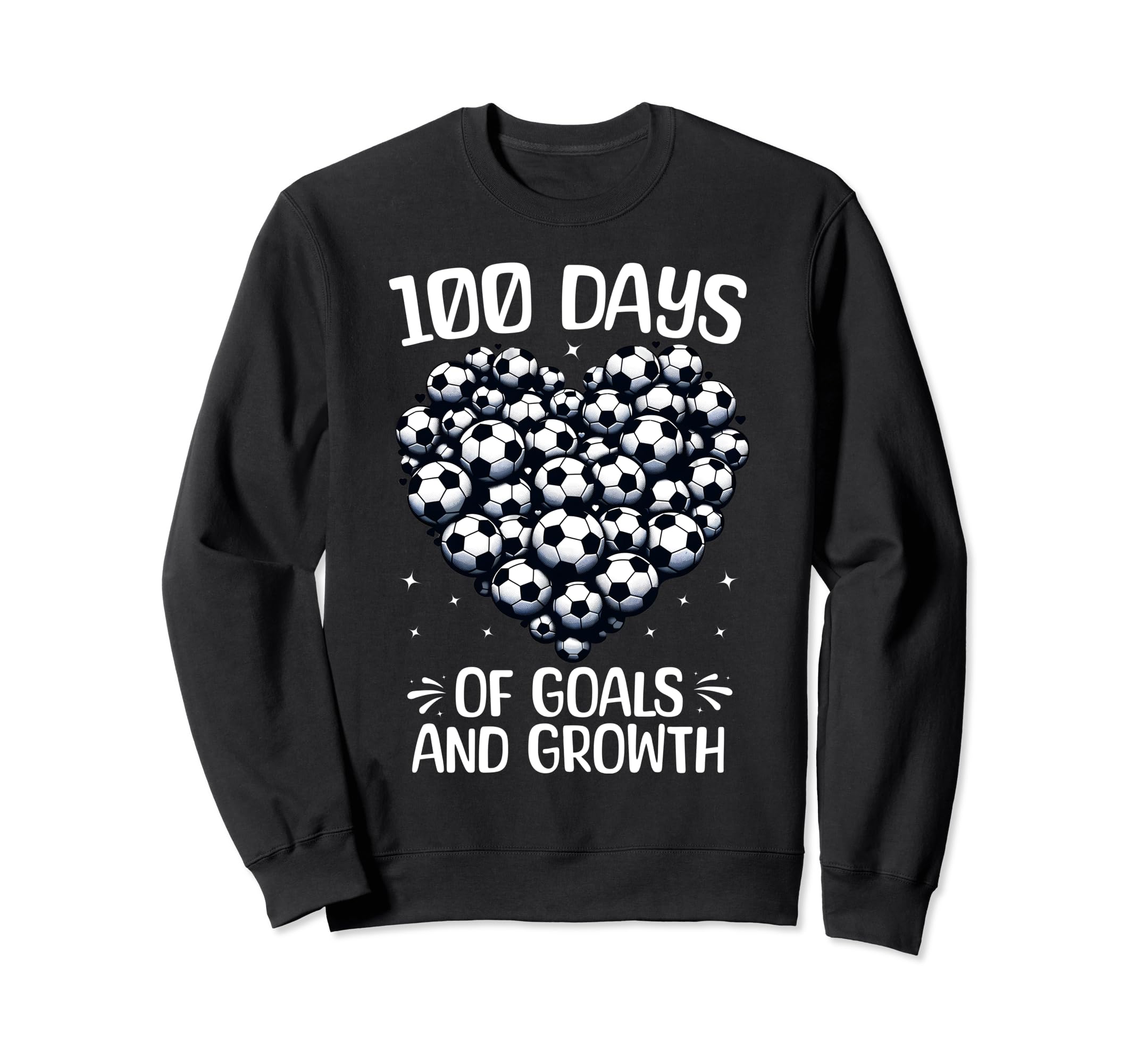 100 Days School Soccer Heart Love Sweatshirt - Minimalist Print for Adults - T-Shirt, Sweatshirt, Hoodie