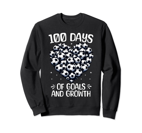 100 Days School Soccer Heart Love Sweatshirt - Minimalist Print for Adults - T-Shirt, Sweatshirt, Hoodie