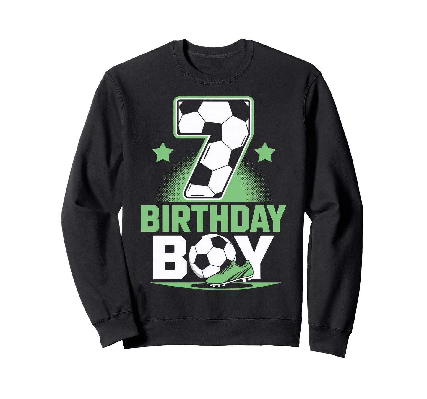 Soccer Birthday 7Th Year Old Sweatshirt - Custom Art Print Men Women - T-Shirt, Sweatshirt, Hoodie