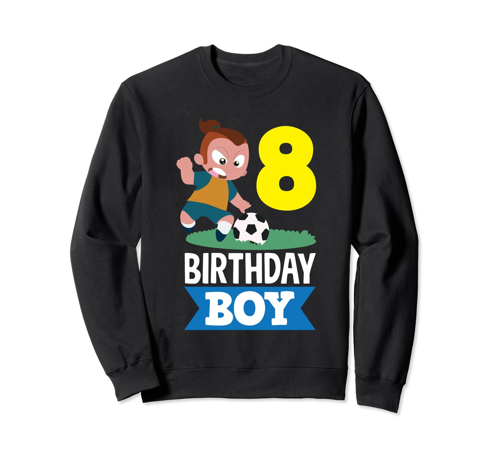 8Th Birthday 8 Years Soccer Sweatshirt - Minimalist Print for Adults - T-Shirt, Sweatshirt, Hoodie