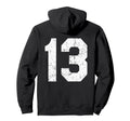 13 Jersey Uniform Varsity Sports Hoodie - Fun Novelty Design Men Women - T-Shirt, Sweatshirt, Hoodie