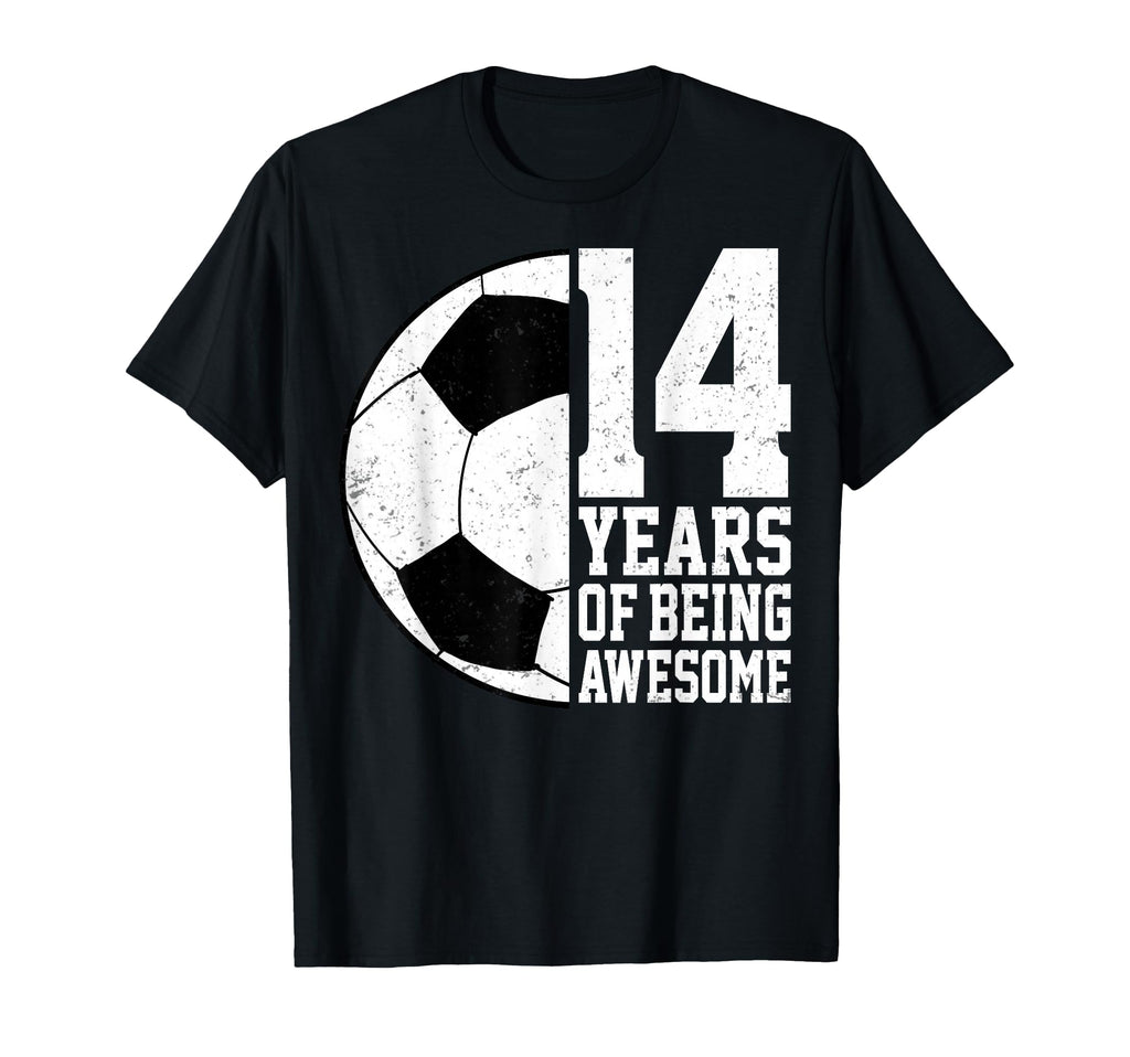 14 Years Being Awesome Soccer 14Th T-Shirt - Aesthetic Graphic Men Women - T-Shirt, Sweatshirt, Hoodie