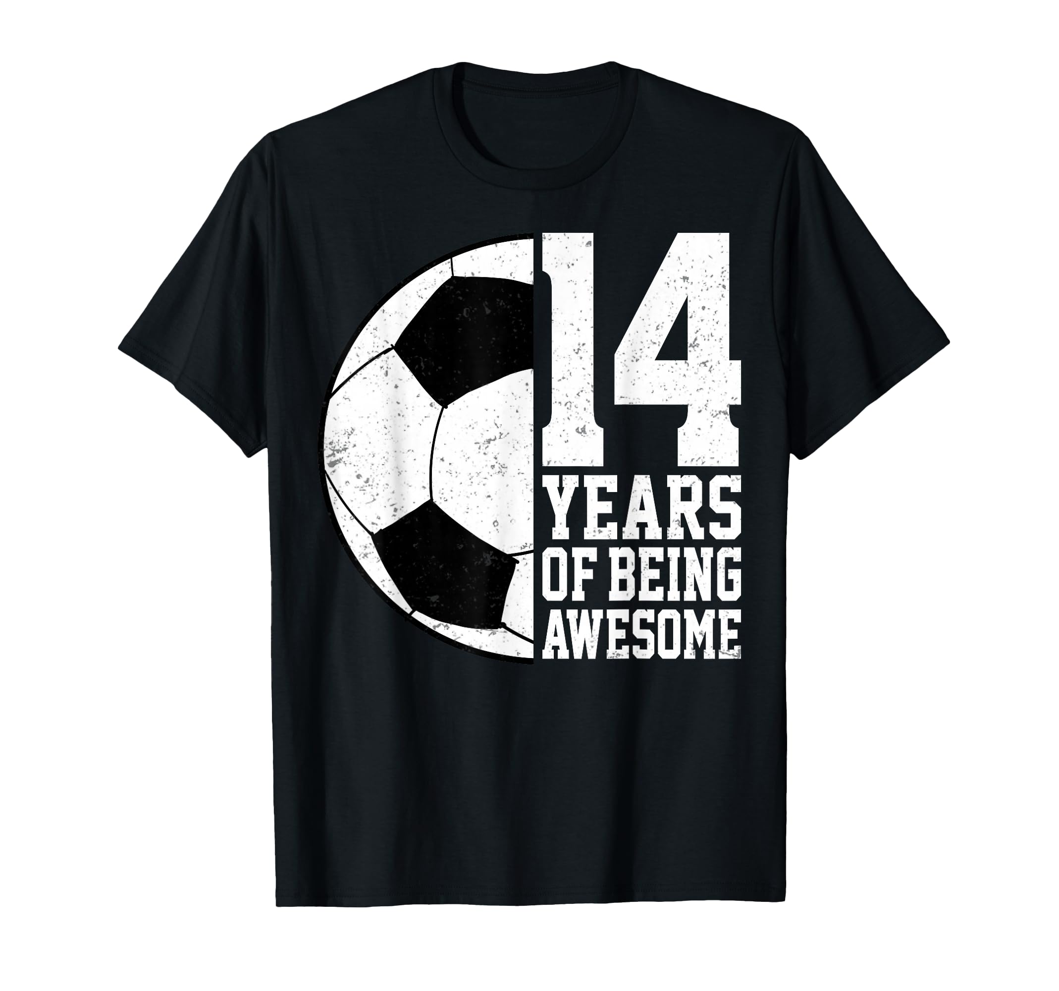 14 Years Being Awesome Soccer 14Th T-Shirt - Aesthetic Graphic Men Women - T-Shirt, Sweatshirt, Hoodie