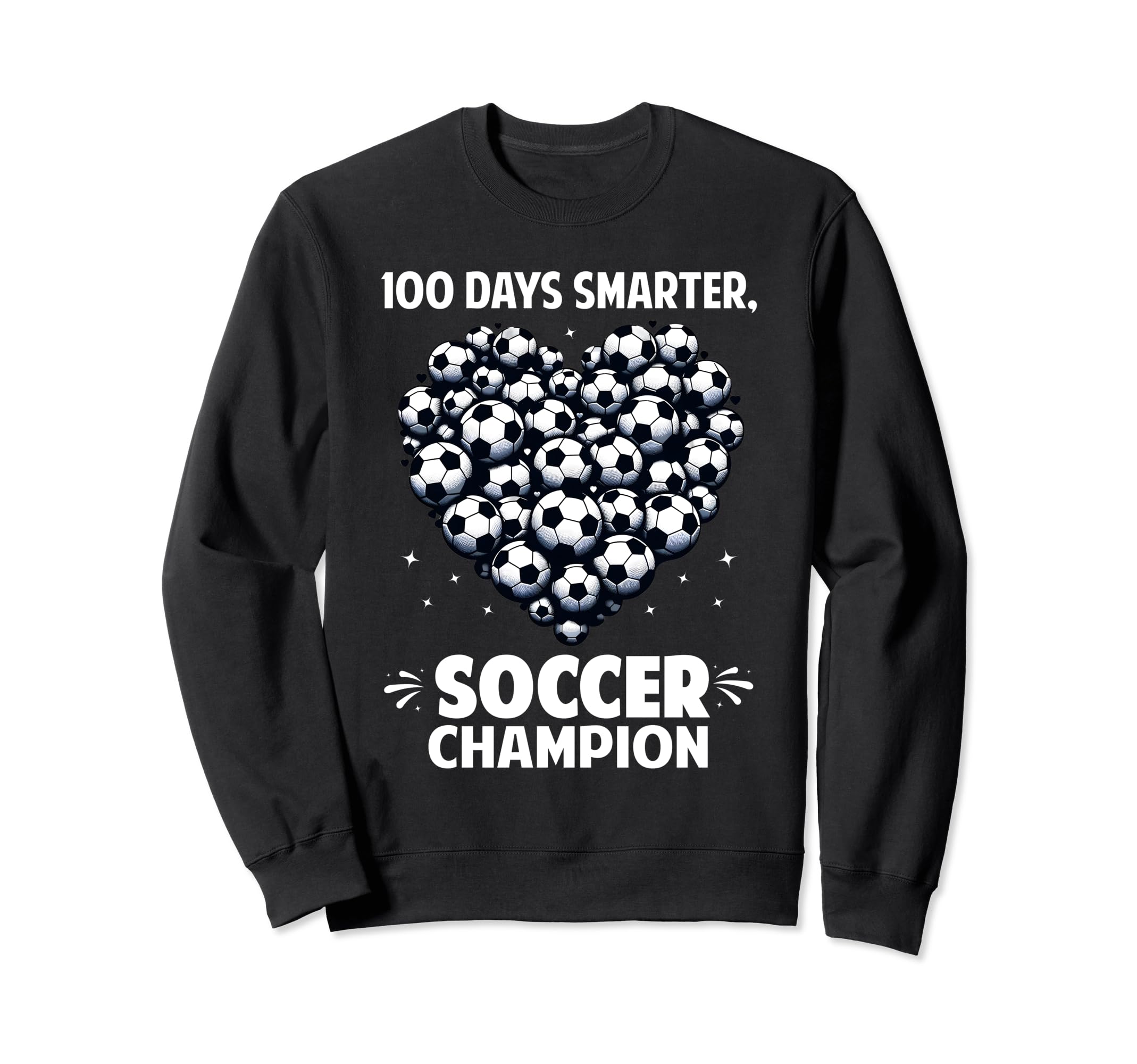 100 Days School Soccer Heart Love Sweatshirt - Streetwear Style for Adults - T-Shirt, Sweatshirt, Hoodie