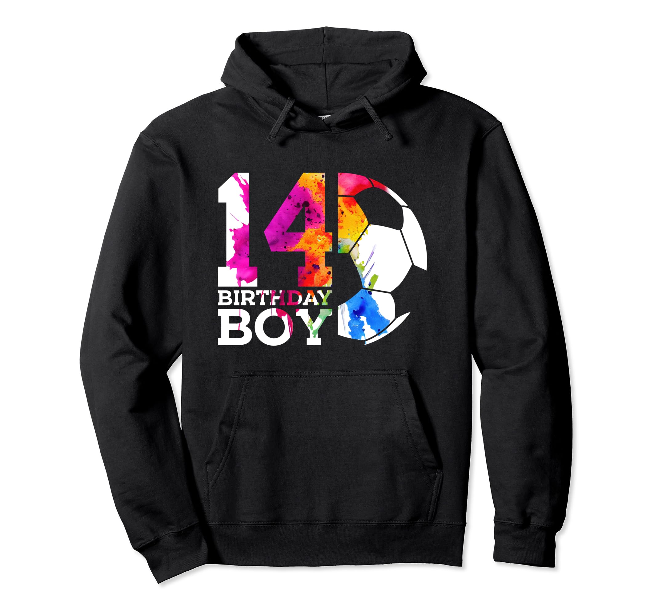 14 Birthday Soccer 14Th Birthday Hoodie - Unique Graphic Unisex - T-Shirt, Sweatshirt, Hoodie