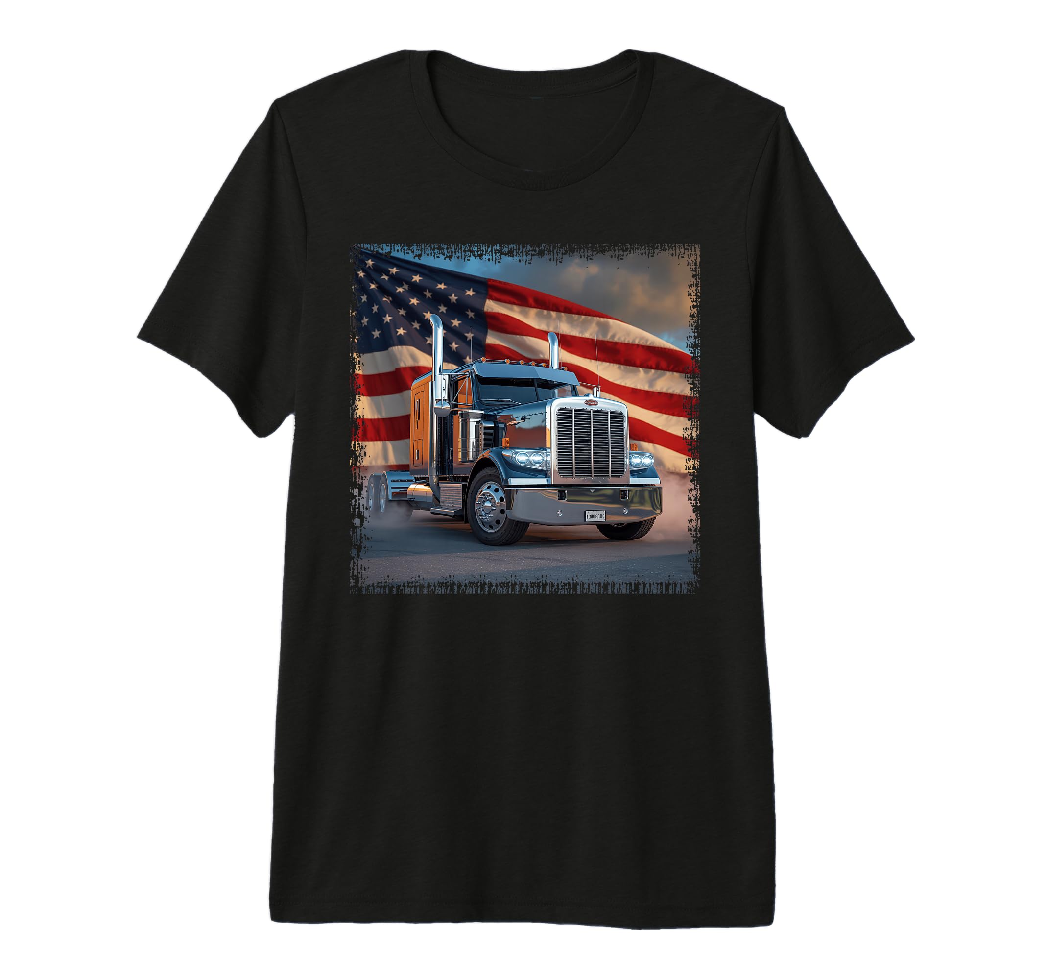 American Flag Trucker Dad Big Rig T-Shirt - Aesthetic Graphic Men Women - T-Shirt, Sweatshirt, Hoodie