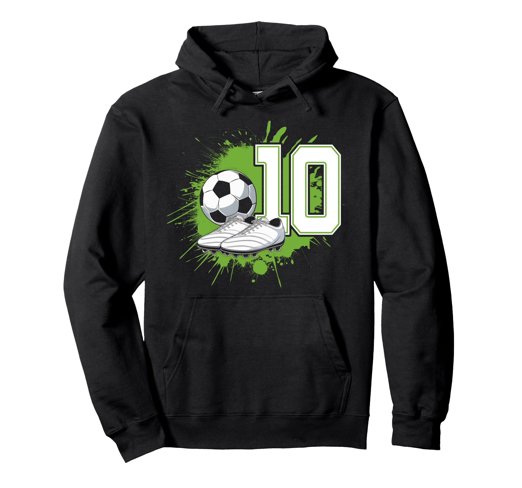 10 Soccer Birthday Gift Soccer Fan Hoodie - Minimalist Print for Adults - T-Shirt, Sweatshirt, Hoodie