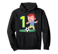 1St Birthday 1 Year Soccer Football Hoodie - Minimalist Print for Adults - T-Shirt, Sweatshirt, Hoodie