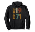 1971 Bday 1971 Birthday Hoodie - Minimalist Print Men Women - T-Shirt, Sweatshirt, Hoodie