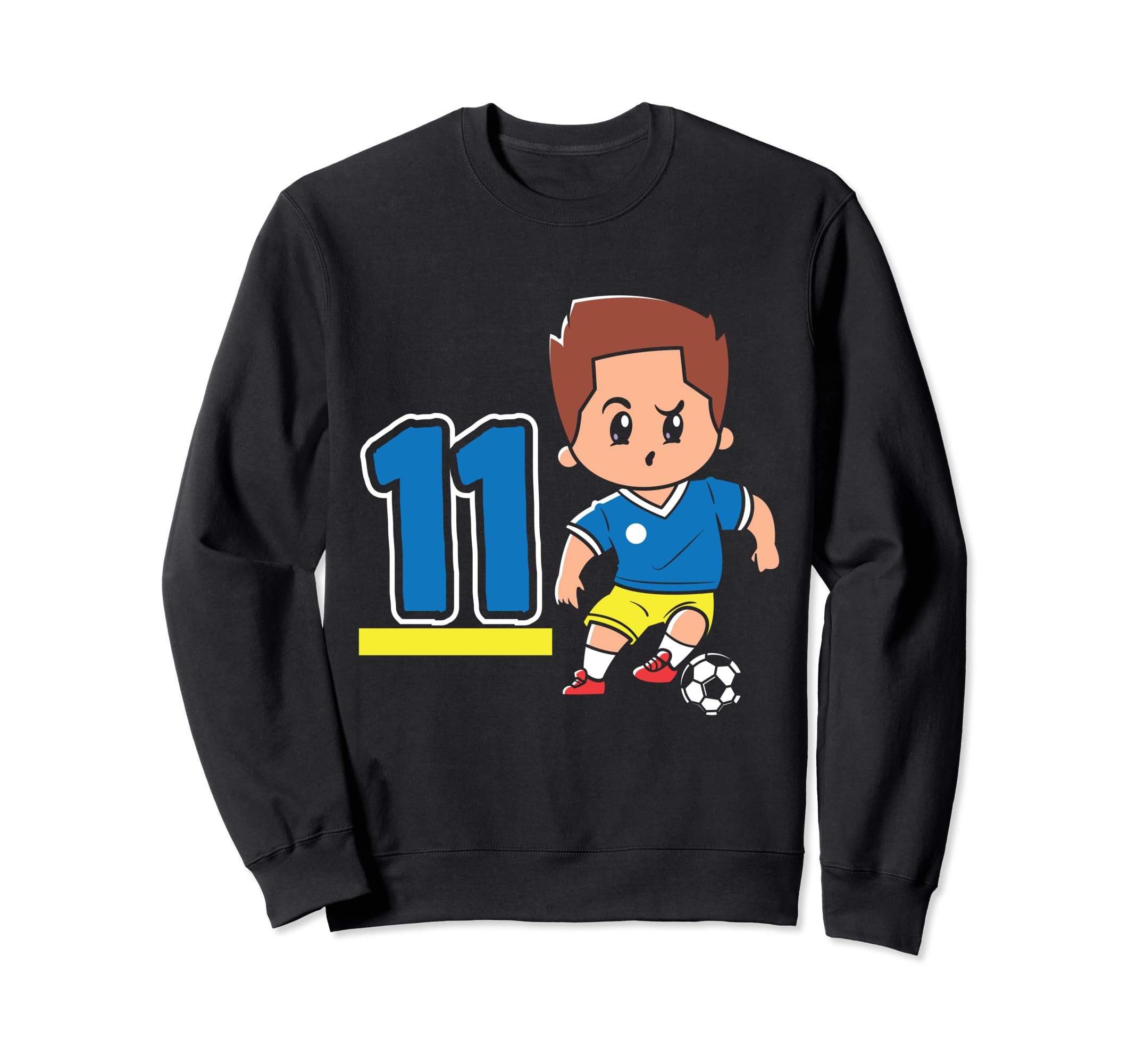11Th Birthday 11 Years Soccer Football Sweatshirt - Trendy Graphic Unisex - T-Shirt, Sweatshirt, Hoodie