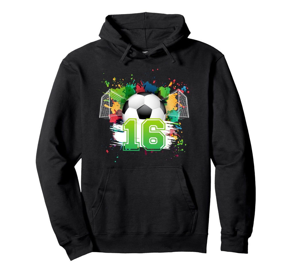 16Th Soccer Birthday Party 16 Year Old Hoodie - Custom Art Print Men Women - T-Shirt, Sweatshirt, Hoodie