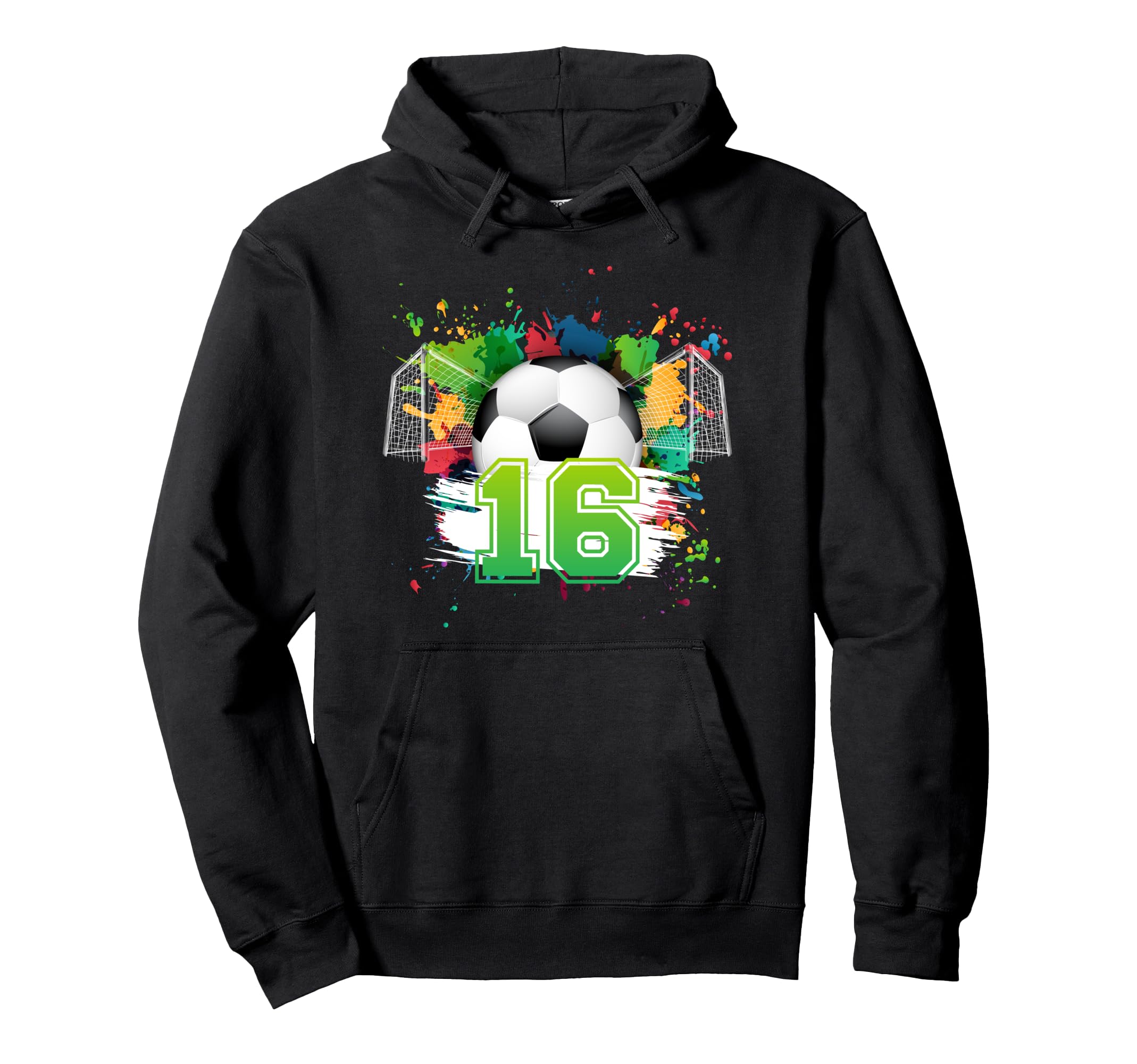 16Th Soccer Birthday Party 16 Year Old Hoodie - Custom Art Print Men Women - T-Shirt, Sweatshirt, Hoodie