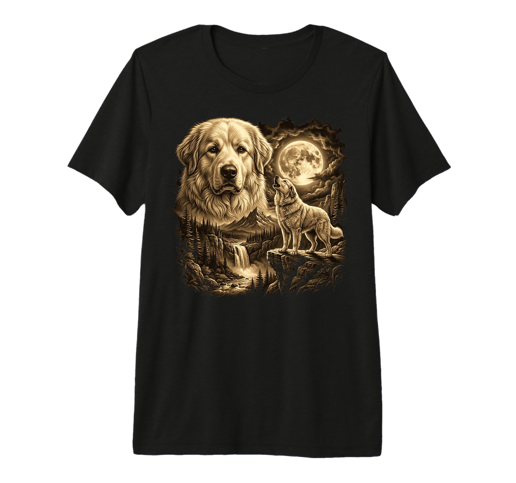 Great Pyrenees Full Moon Great T-Shirt - Aesthetic Graphic for Adults - T-Shirt, Sweatshirt, Hoodie