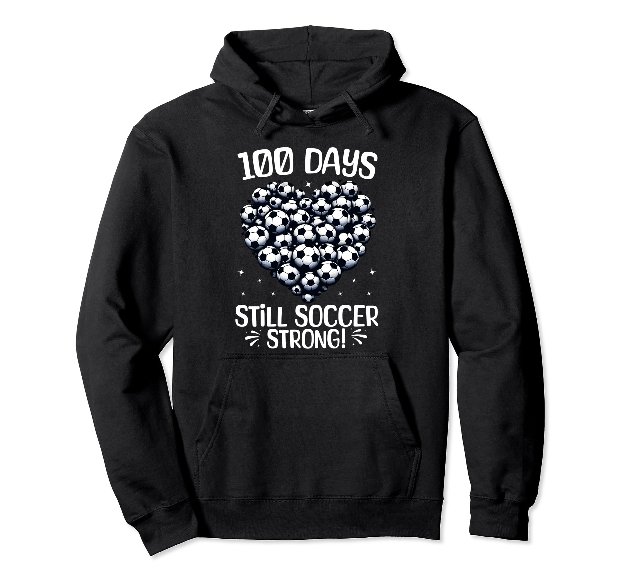 100 Days School Soccer Heart Love Hoodie - Custom Art Print Men Women - T-Shirt, Sweatshirt, Hoodie