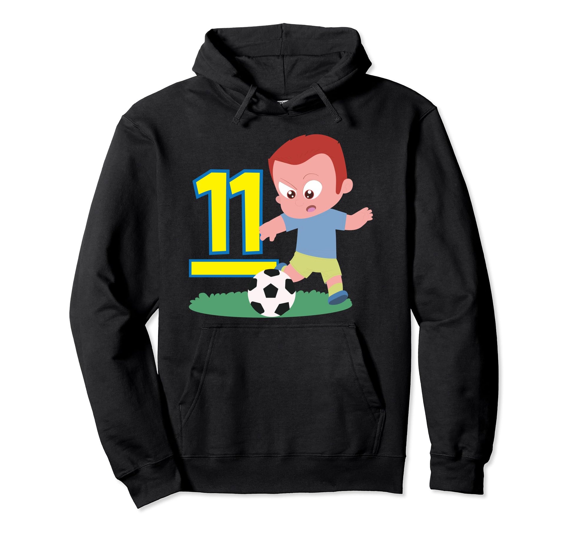 11Th Birthday 11 Years Soccer Football Hoodie - Streetwear Style Unisex - T-Shirt, Sweatshirt, Hoodie