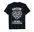 100 Days School Soccer Heart Love T-Shirt - Casual Everyday Wear Unisex - T-Shirt, Sweatshirt, Hoodie