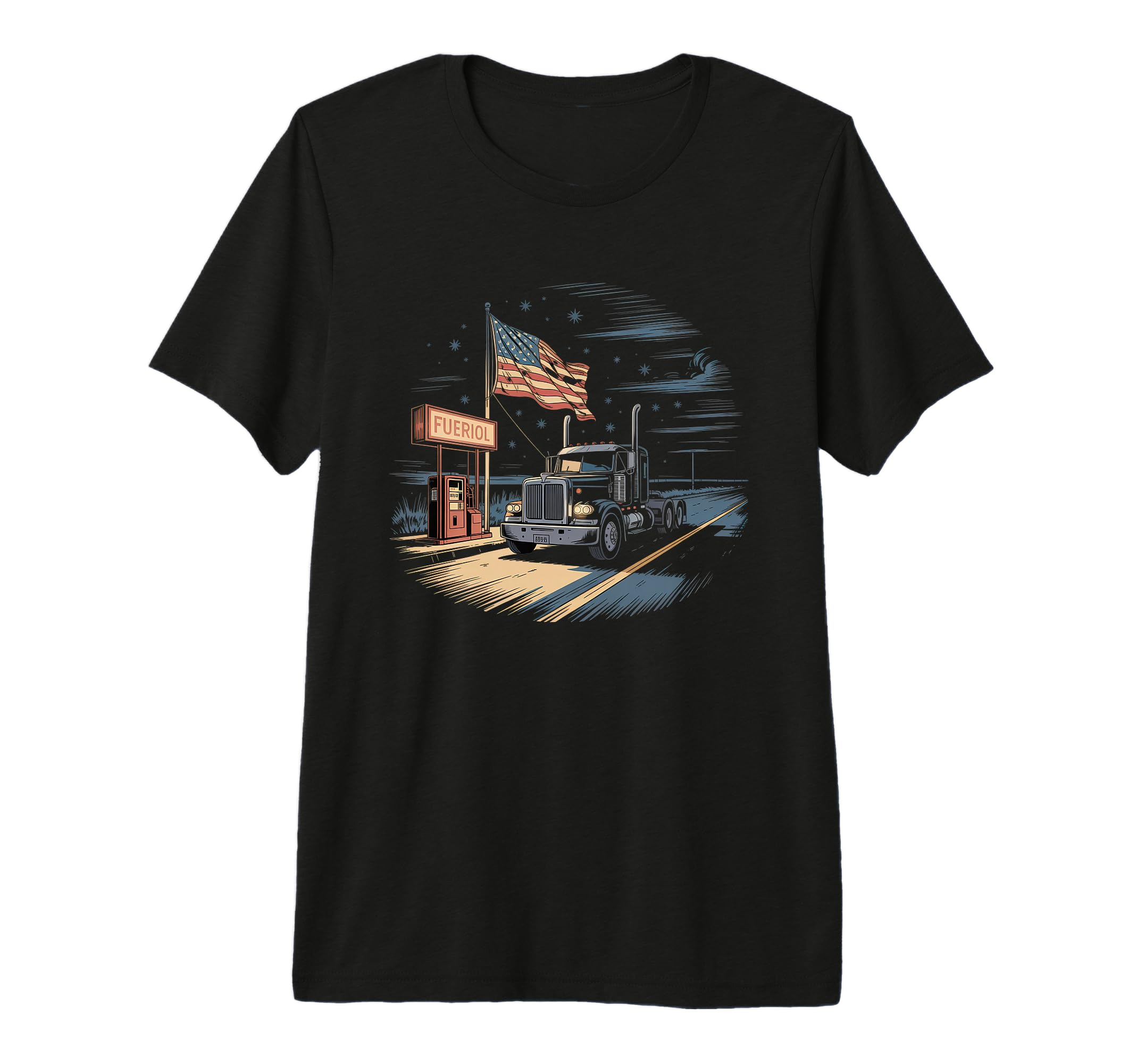 American Flag Trucker Dad Big T-Shirt - Casual Everyday Wear for Adults - T-Shirt, Sweatshirt, Hoodie