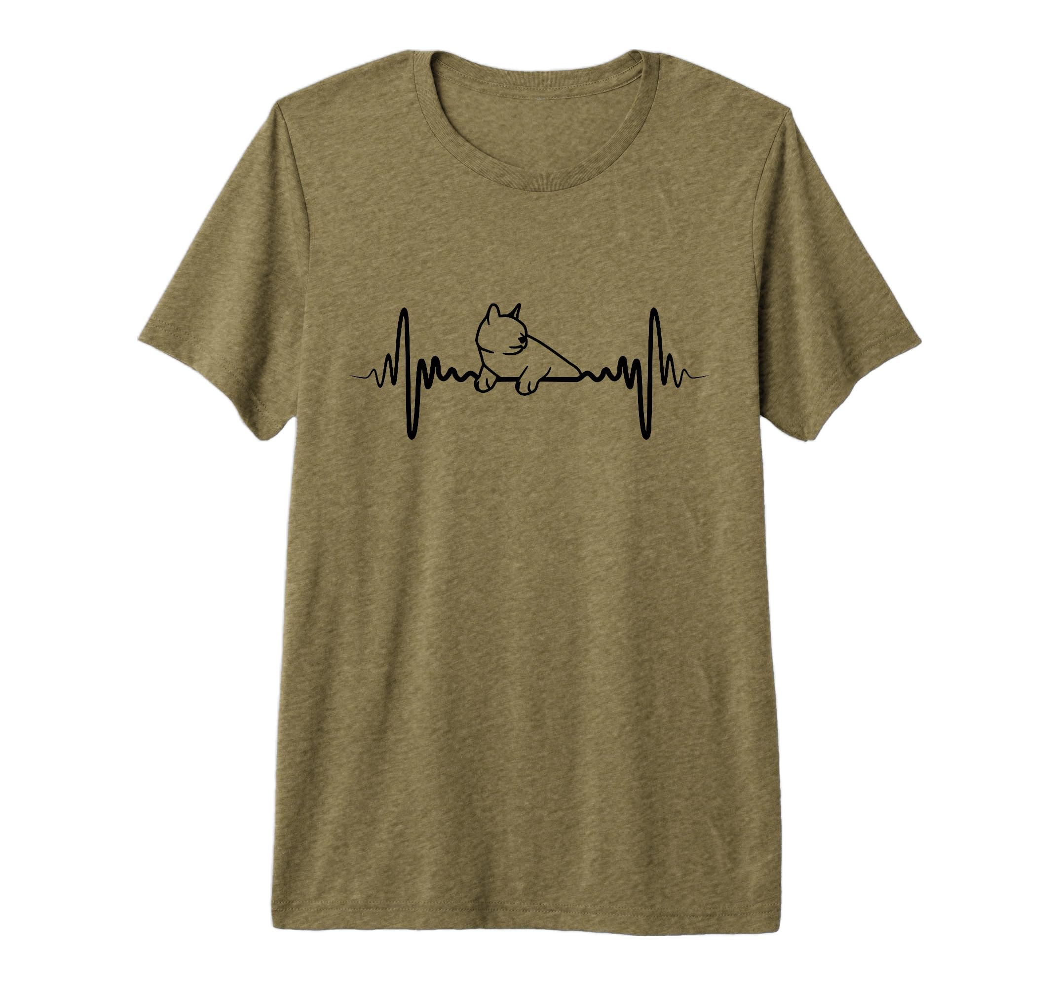 Cat Heartline Cat Dad Heartbeat Tri Blend T-Shirt - Novelty Apparel Unisex - T-Shirt, Sweatshirt, Hoodie