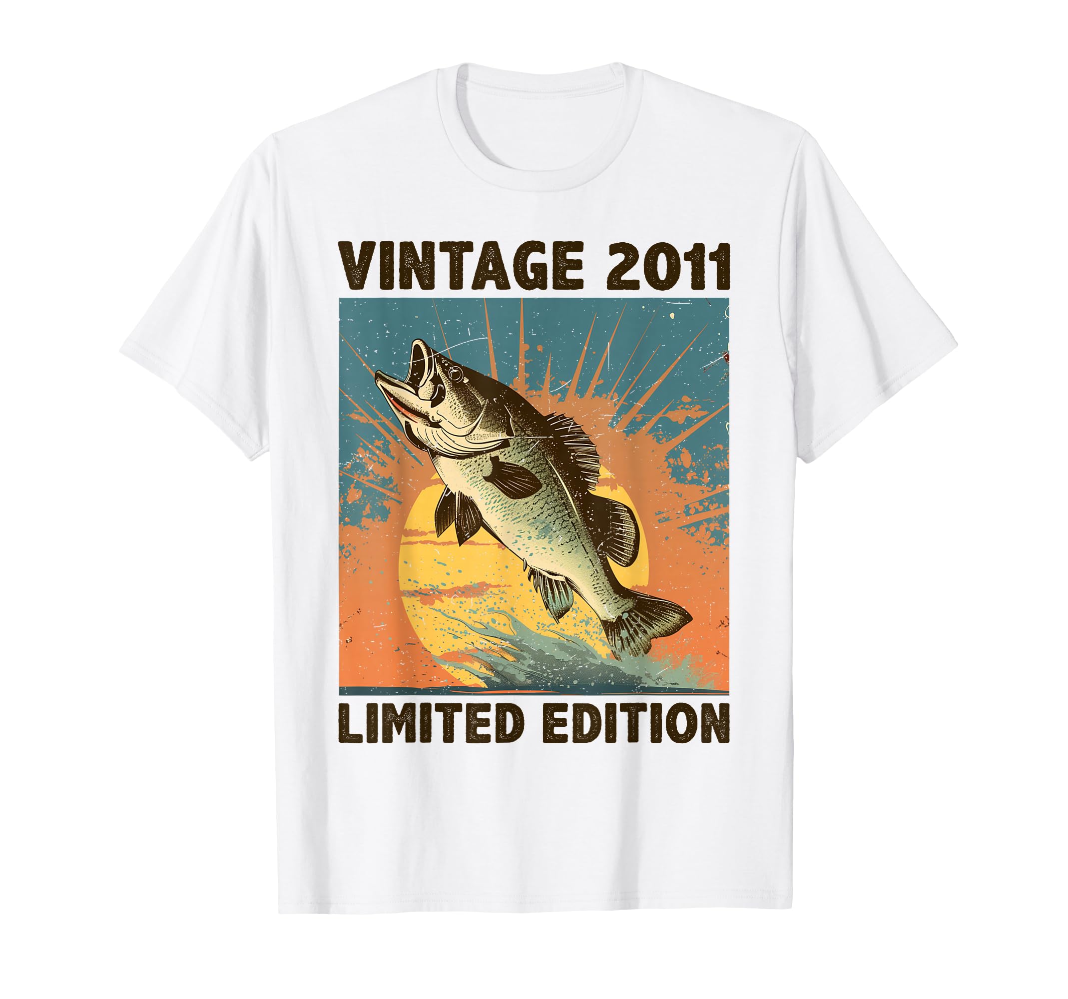 15 Years Old Gift 2011 Fishing T-Shirt - Minimalist Print Men Women - T-Shirt, Sweatshirt, Hoodie