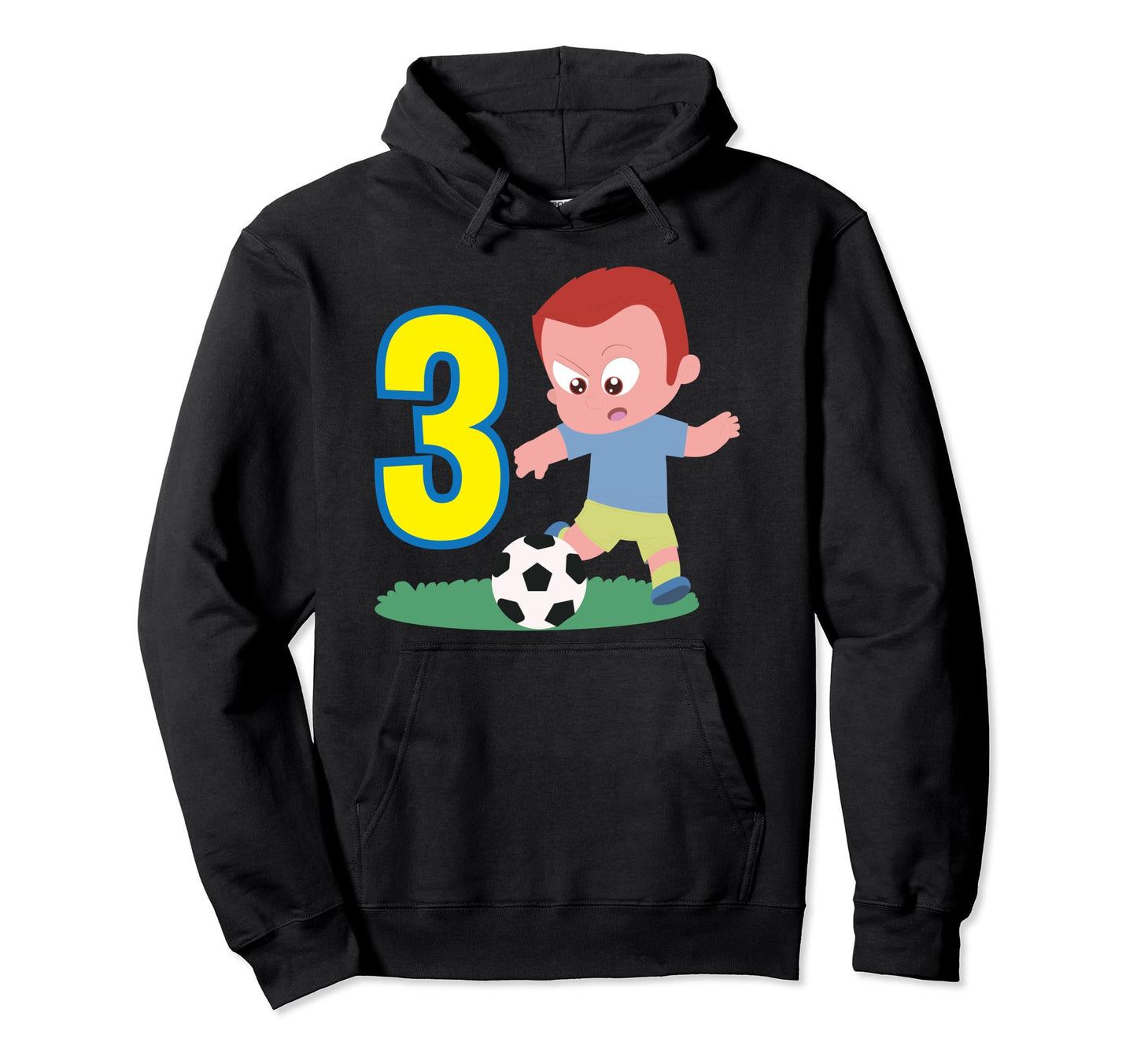 3Rd Birthday 3 Years Soccer Football Hoodie - Trendy Graphic for Adults - T-Shirt, Sweatshirt, Hoodie