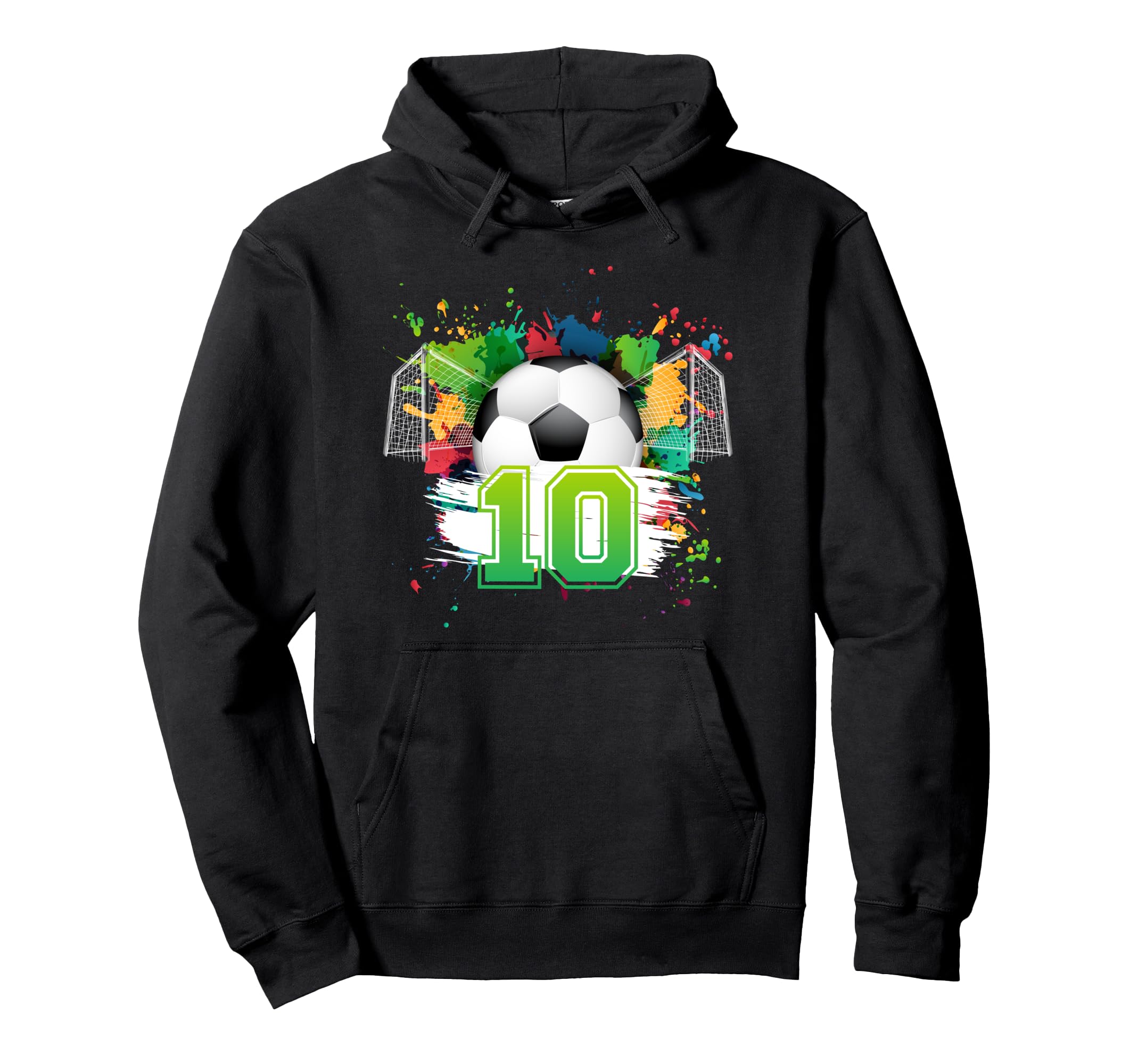 10Th Soccer Birthday Party 10 Year Old Hoodie - Trendy Graphic for Adults - T-Shirt, Sweatshirt, Hoodie