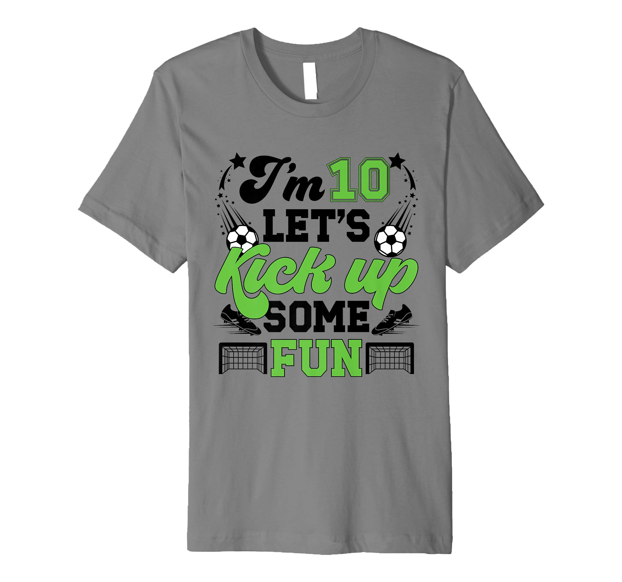 10Th Birthday Soccer Ten Year Old T-Shirt - Custom Art Print for Adults - T-Shirt, Sweatshirt, Hoodie