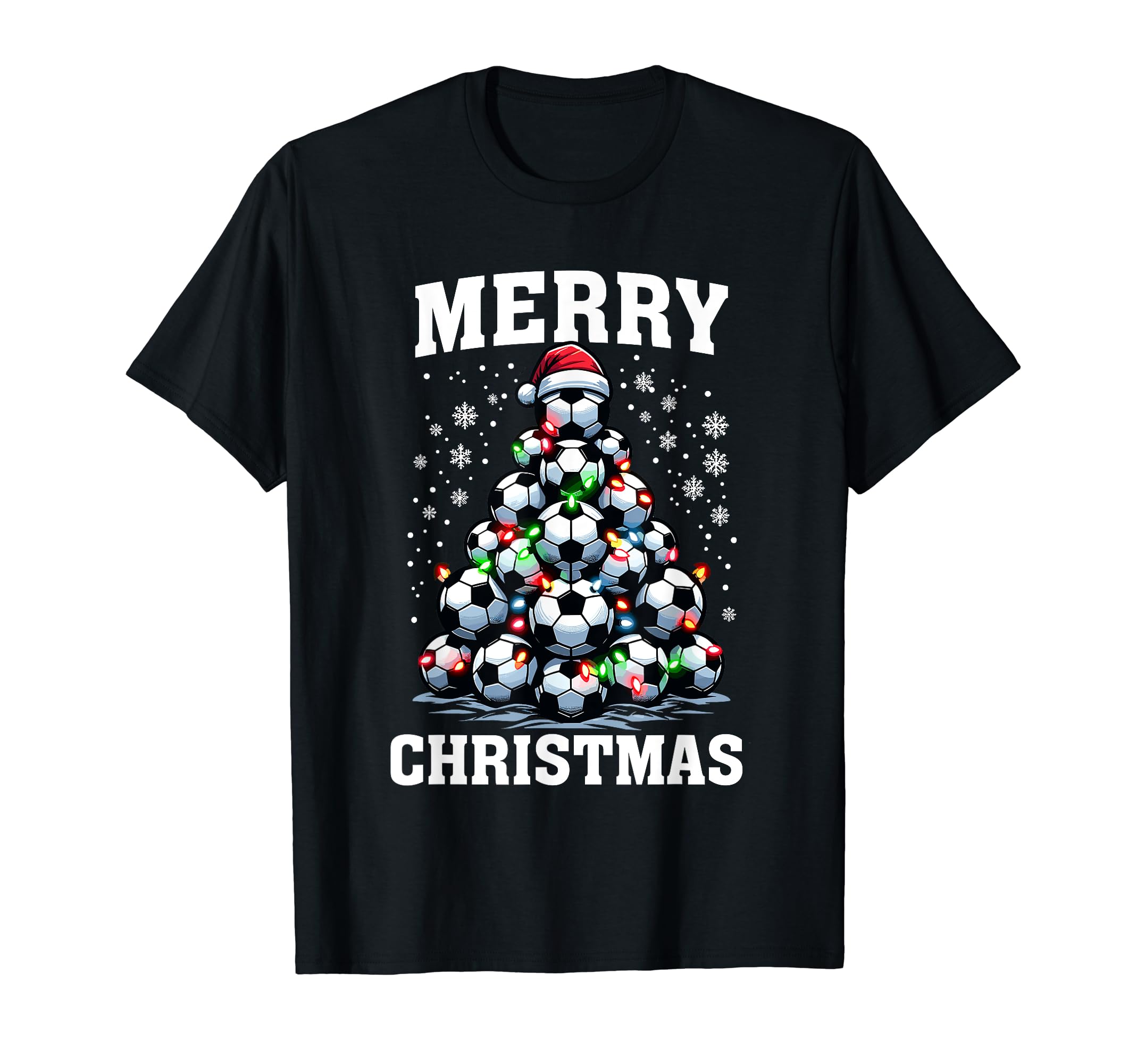 Merry Funny Soccer Tree Player Coach T-Shirt - Custom Art Print for Adults - T-Shirt, Sweatshirt, Hoodie