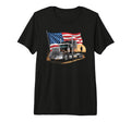 American Flag Trucker Dad Big Rig T-Shirt - Unique Graphic Men Women - T-Shirt, Sweatshirt, Hoodie