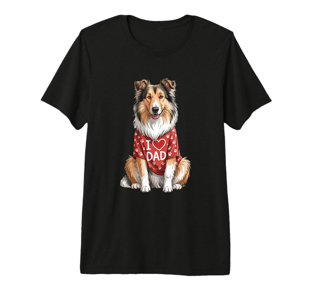 Mens Collie Wearing Red Paw Prints I T-Shirt - Trendy Graphic for Adults - T-Shirt, Sweatshirt, Hoodie