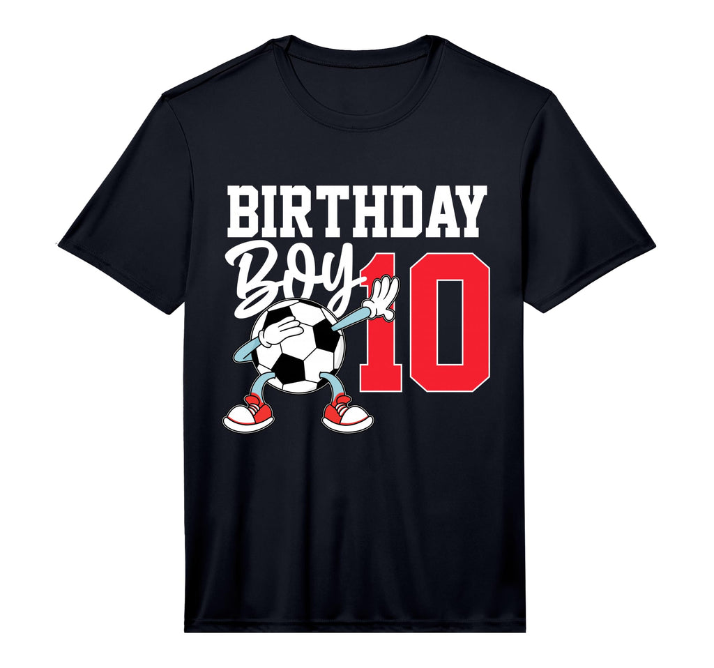 10Th Birthday Football Soccer Ten 10 Year T-Shirt - Graphic Print Unisex - T-Shirt, Sweatshirt, Hoodie