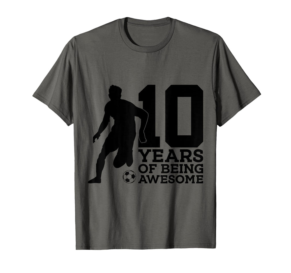 10 Years Being Awesome Soccer 10Th T-Shirt - Aesthetic Graphic Men Women - T-Shirt, Sweatshirt, Hoodie