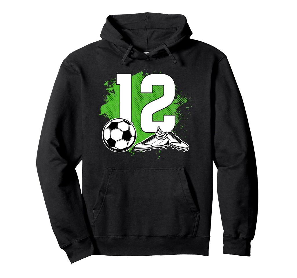 12Th Birthday Soccer Twelve Year Old Soccer Hoodie - Trendy Graphic Unisex - T-Shirt, Sweatshirt, Hoodie