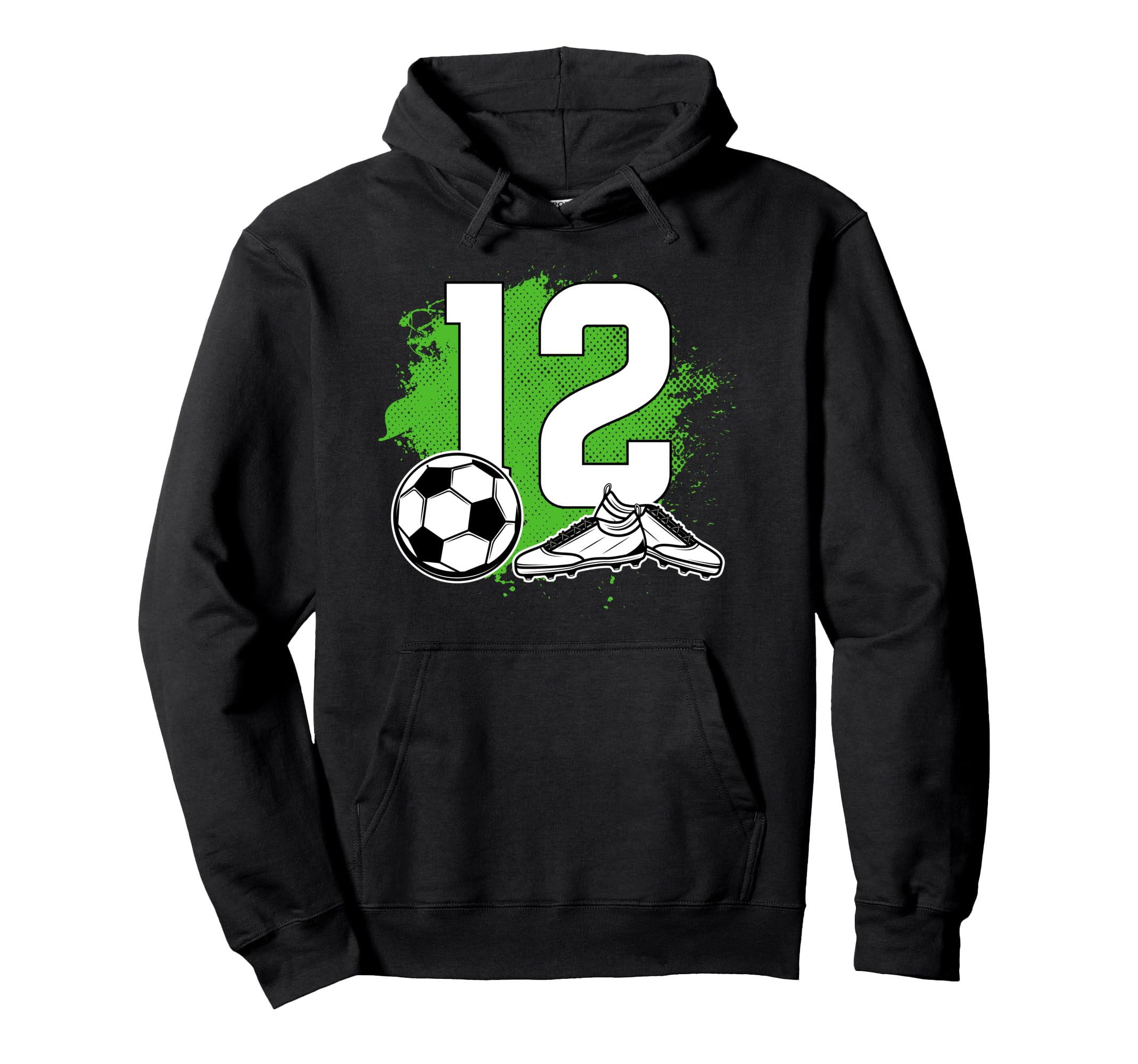 12Th Birthday Soccer Twelve Year Old Soccer Hoodie - Trendy Graphic Unisex - T-Shirt, Sweatshirt, Hoodie