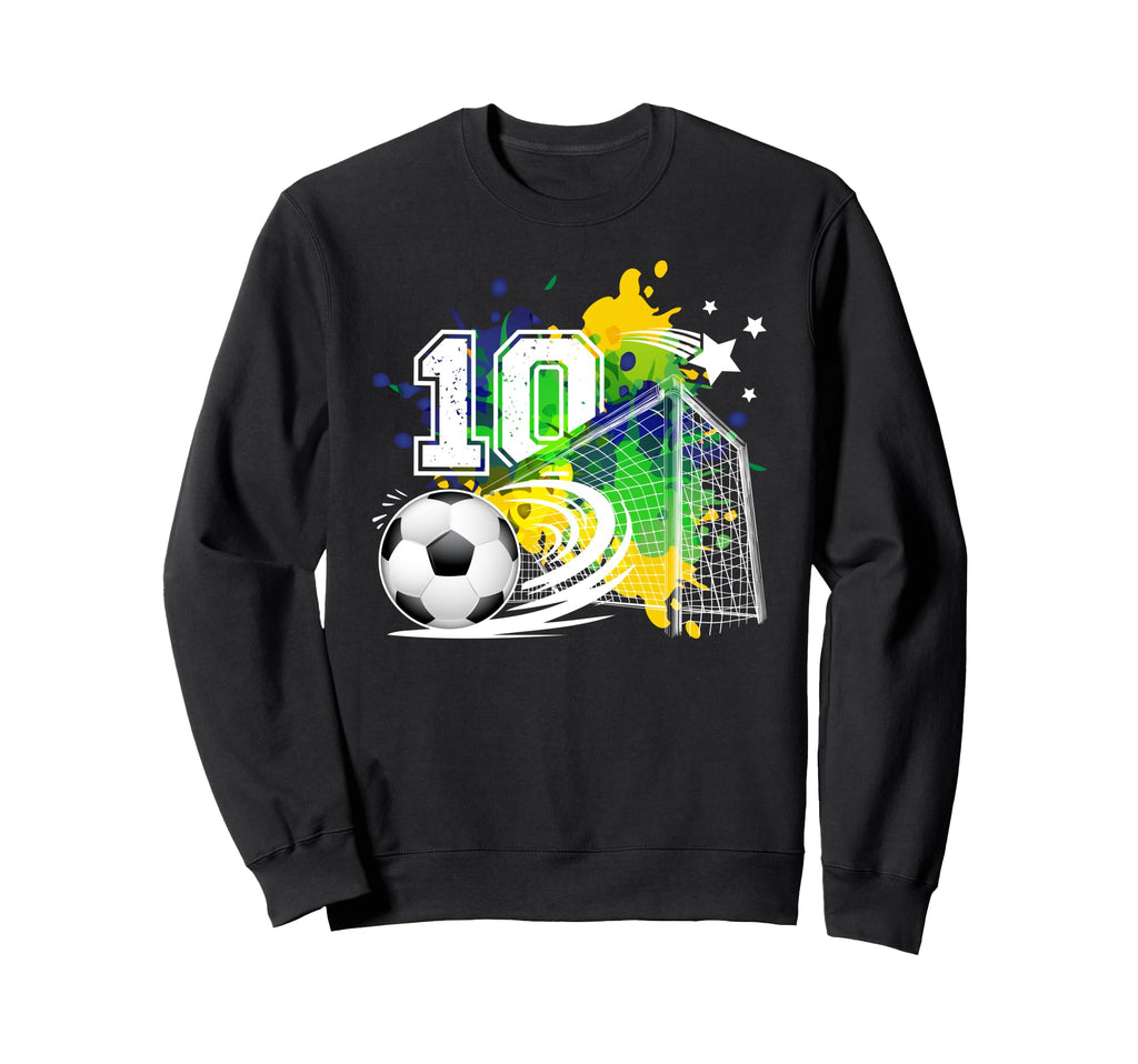 10Th Soccer Birthday Party 10 Year Sweatshirt - Custom Art Print Unisex - T-Shirt, Sweatshirt, Hoodie