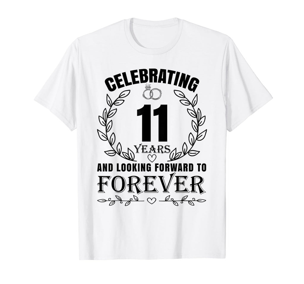 11Th Wedding Anniversary Couples T-Shirt - Minimalist Print Men Women - T-Shirt, Sweatshirt, Hoodie