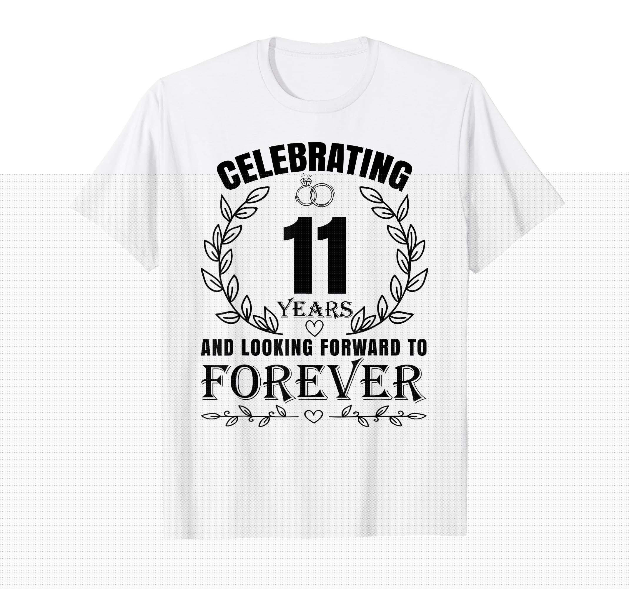 11Th Wedding Anniversary Couples T-Shirt - Minimalist Print Men Women - T-Shirt, Sweatshirt, Hoodie