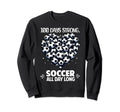 100 Days School Soccer Heart Love Sweatshirt - Unique Graphic Men Women - T-Shirt, Sweatshirt, Hoodie
