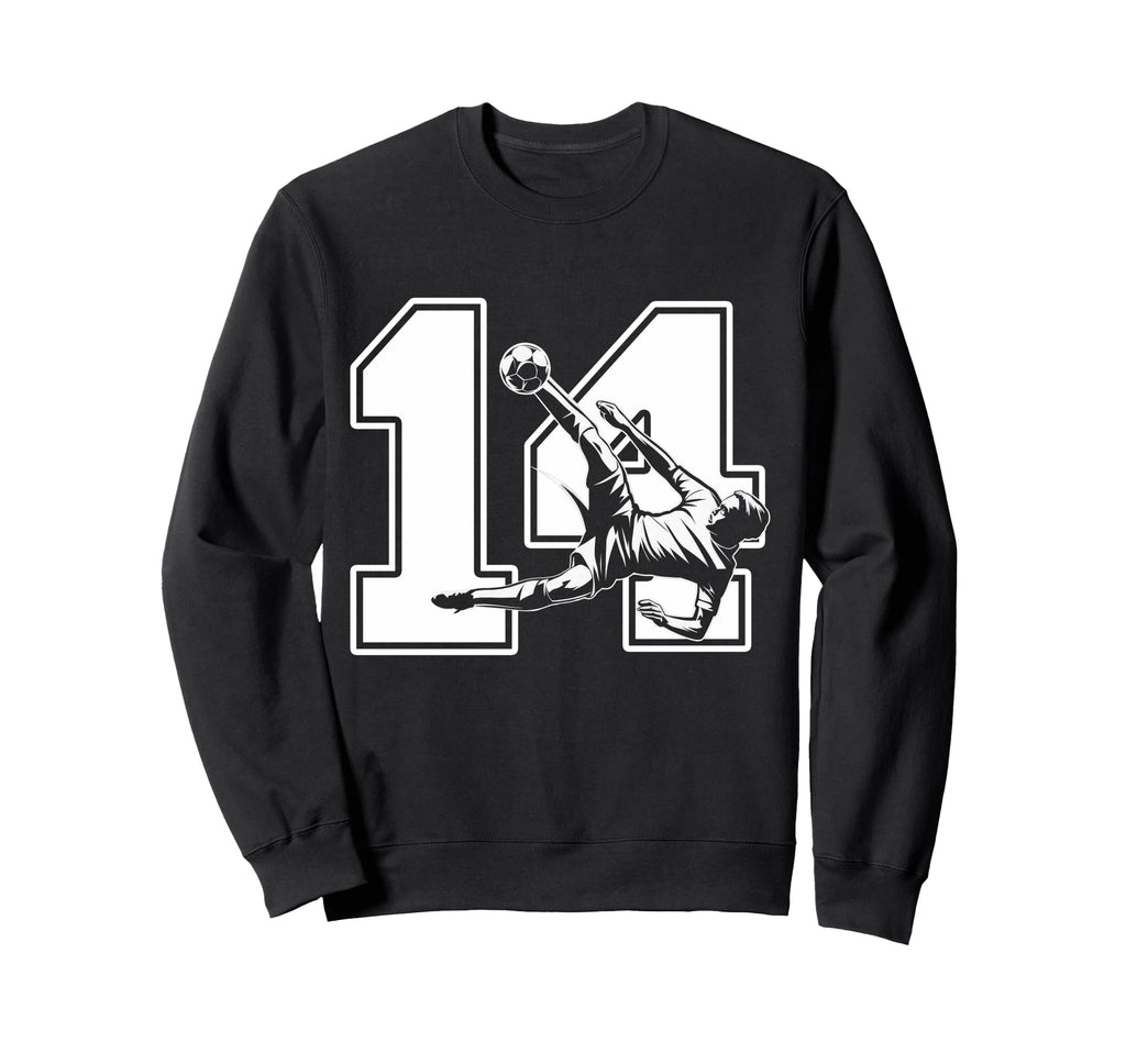 14 Soccer Birthday Gift Soccer Fan Sweatshirt - Trendy Graphic Unisex - T-Shirt, Sweatshirt, Hoodie