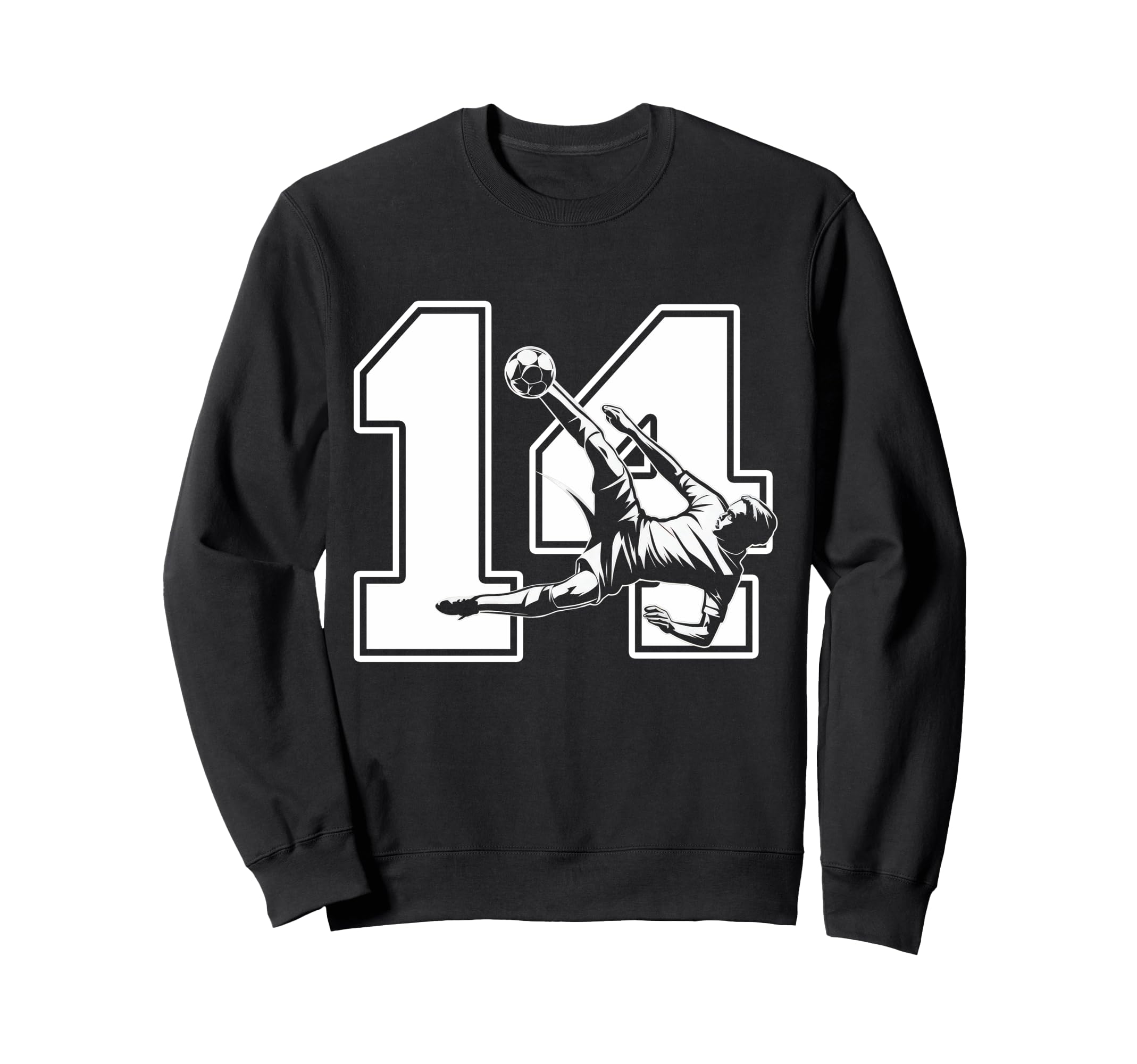 14 Soccer Birthday Gift Soccer Fan Sweatshirt - Trendy Graphic Unisex - T-Shirt, Sweatshirt, Hoodie