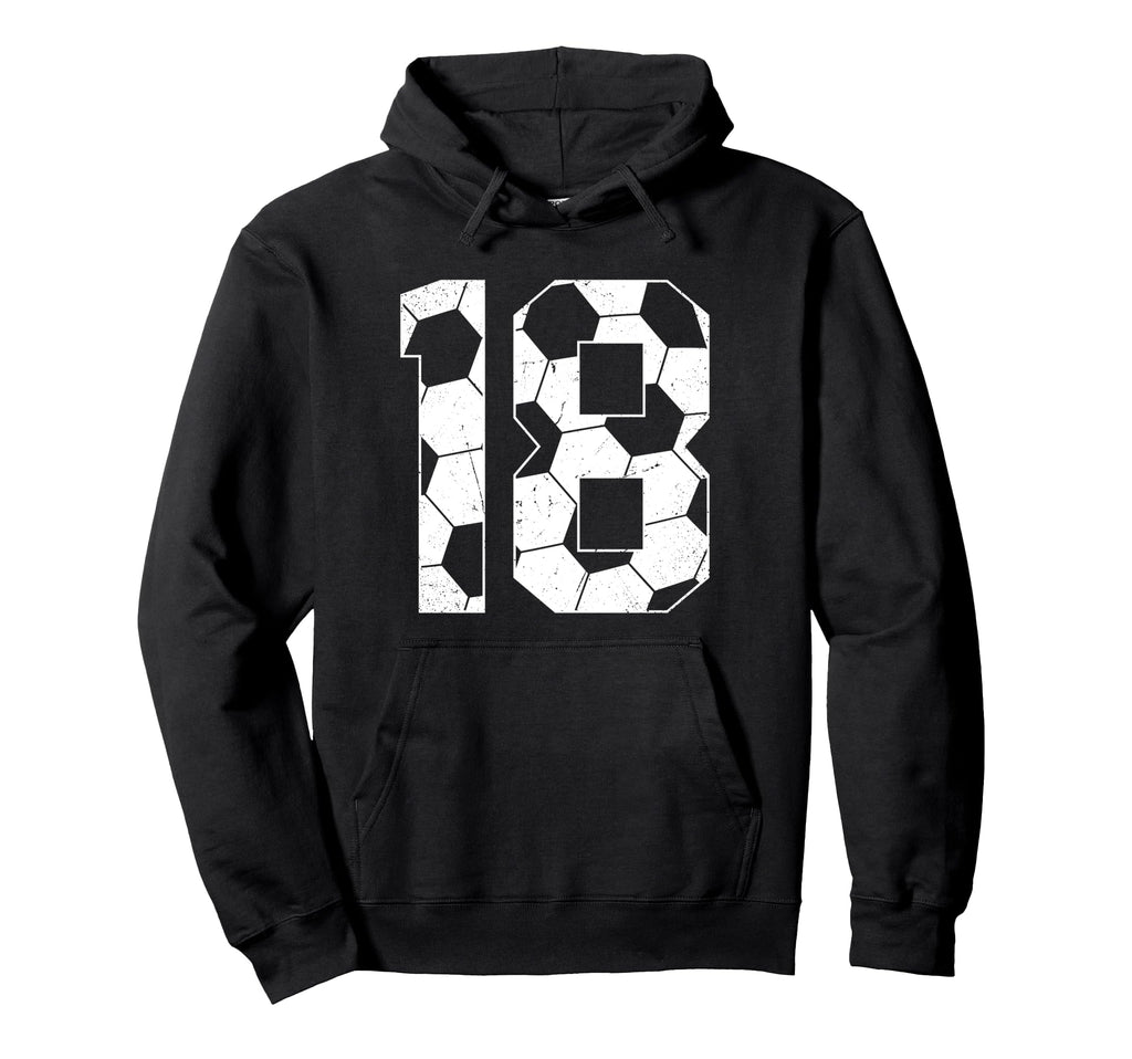 18Th Birthday Soccer Player Football 18 Hoodie - Graphic Print for Adults - T-Shirt, Sweatshirt, Hoodie