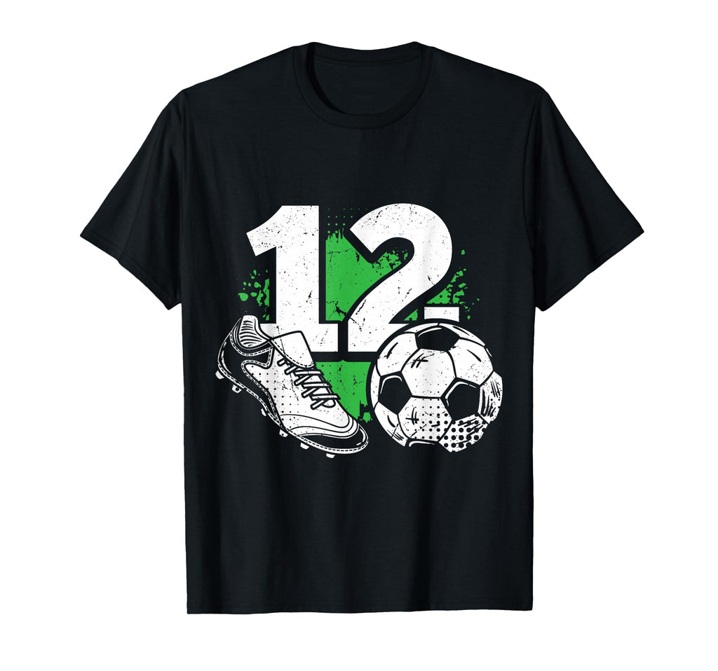 12Th Birthday Soccer Player Football 12 T-Shirt - Novelty Apparel Unisex - T-Shirt, Sweatshirt, Hoodie