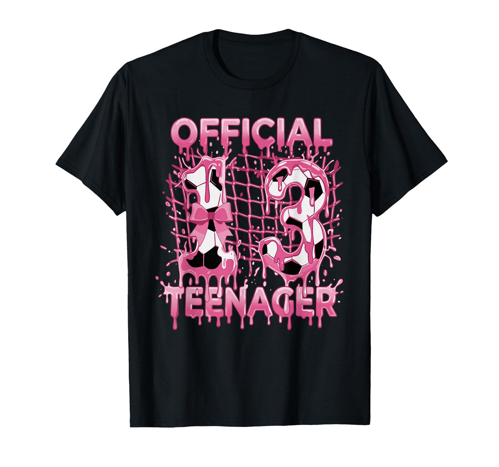 13Th Birthday Soccer Ice Cream Drip T-Shirt - Unique Graphic Men Women - T-Shirt, Sweatshirt, Hoodie