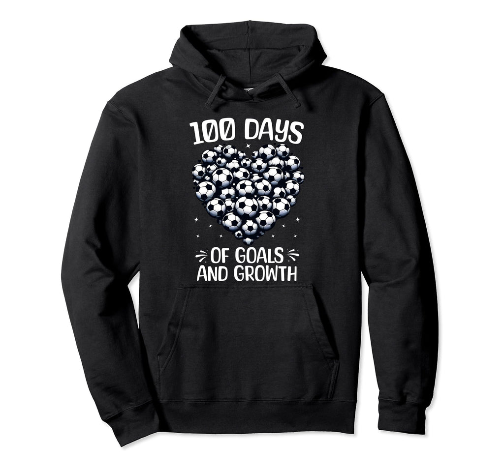 100 Days School Soccer Heart Love 100Th Hoodie - Novelty Apparel Men Women - T-Shirt, Sweatshirt, Hoodie