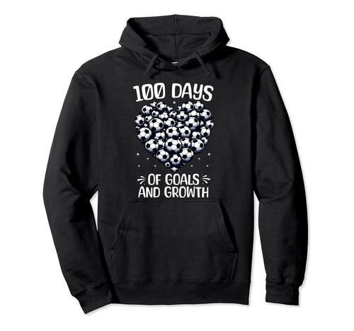 100 Days School Soccer Heart Love 100Th Hoodie - Novelty Apparel Men Women - T-Shirt, Sweatshirt, Hoodie