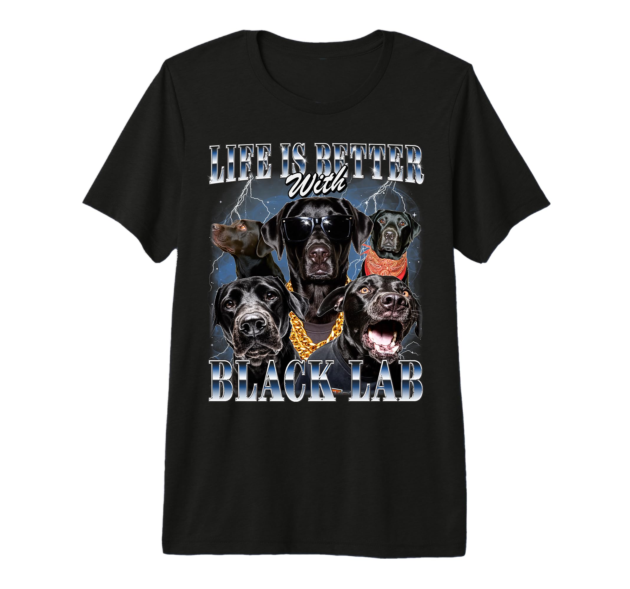 Black Labrador 90S Lab Mom Dad T-Shirt - Streetwear Style for Adults - T-Shirt, Sweatshirt, Hoodie